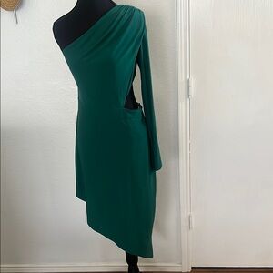 Sho Elegant Green One Shoulder Dress